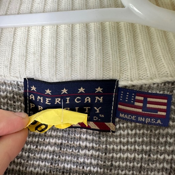 Vintage American Priority Sweater Cardigan Men Large Tribal Western Zip Up Rodeo - Picture 3 of 8